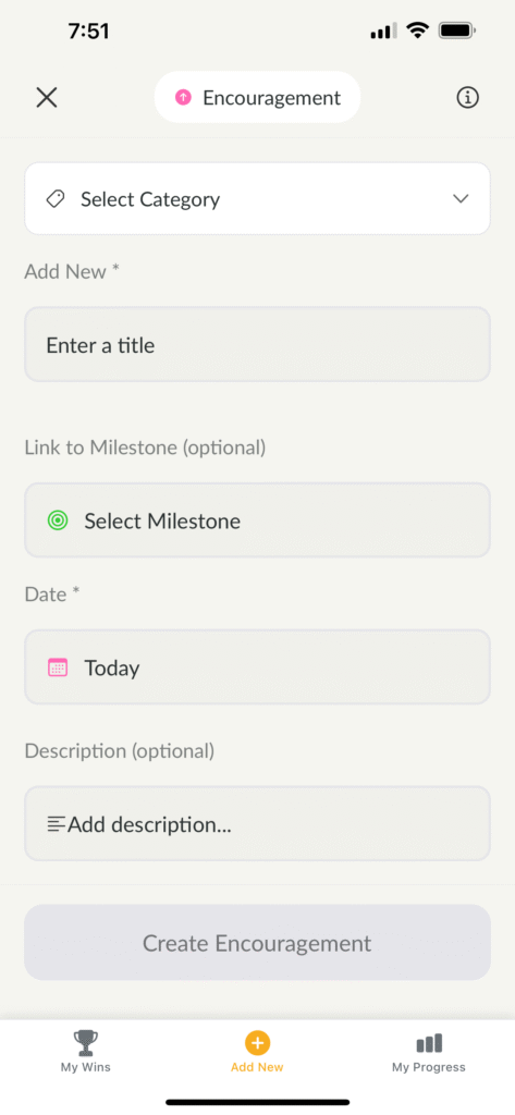 small wins method encouragement screen